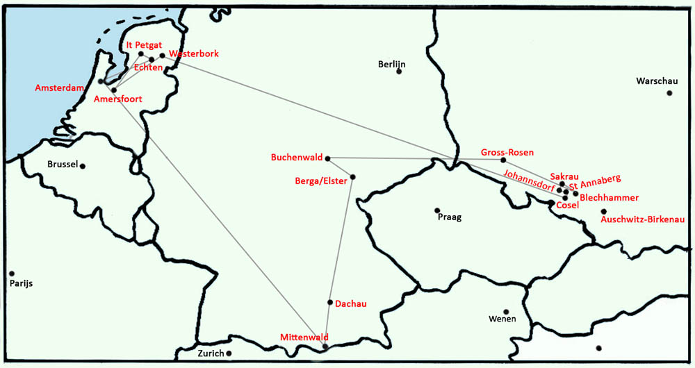 route van Jacob Dagloonder 1942-1945