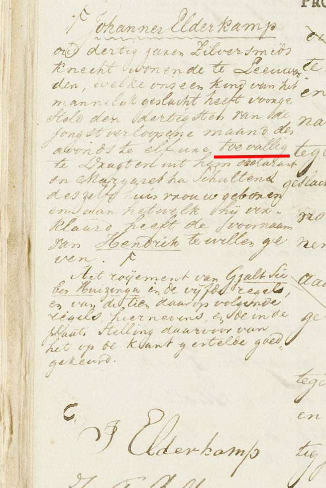 Geboorteaangifte Hendrik Elderkamp