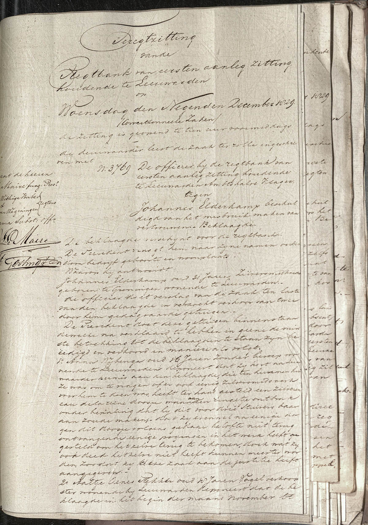 eerste deel proces tegen Johannes Elderkamp