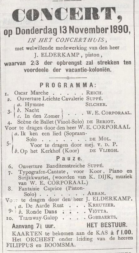 1890 Concert door Johannes Elderkamp Groningen