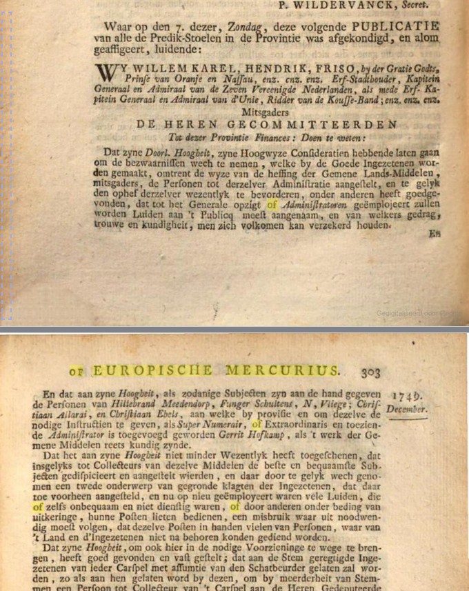 De benoeming van Fonger Schultens tot Raad van de Gemene Landsmiddelen door Friso, de Prins van Oranje