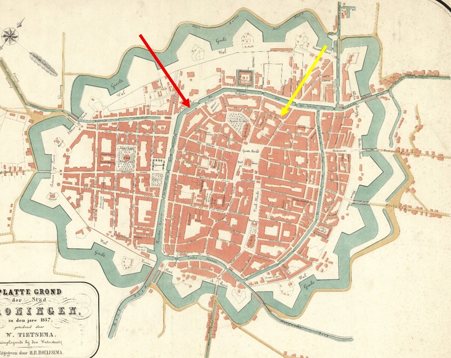 Woonplekken Margaretha Schultens en Johannes Elderkamp